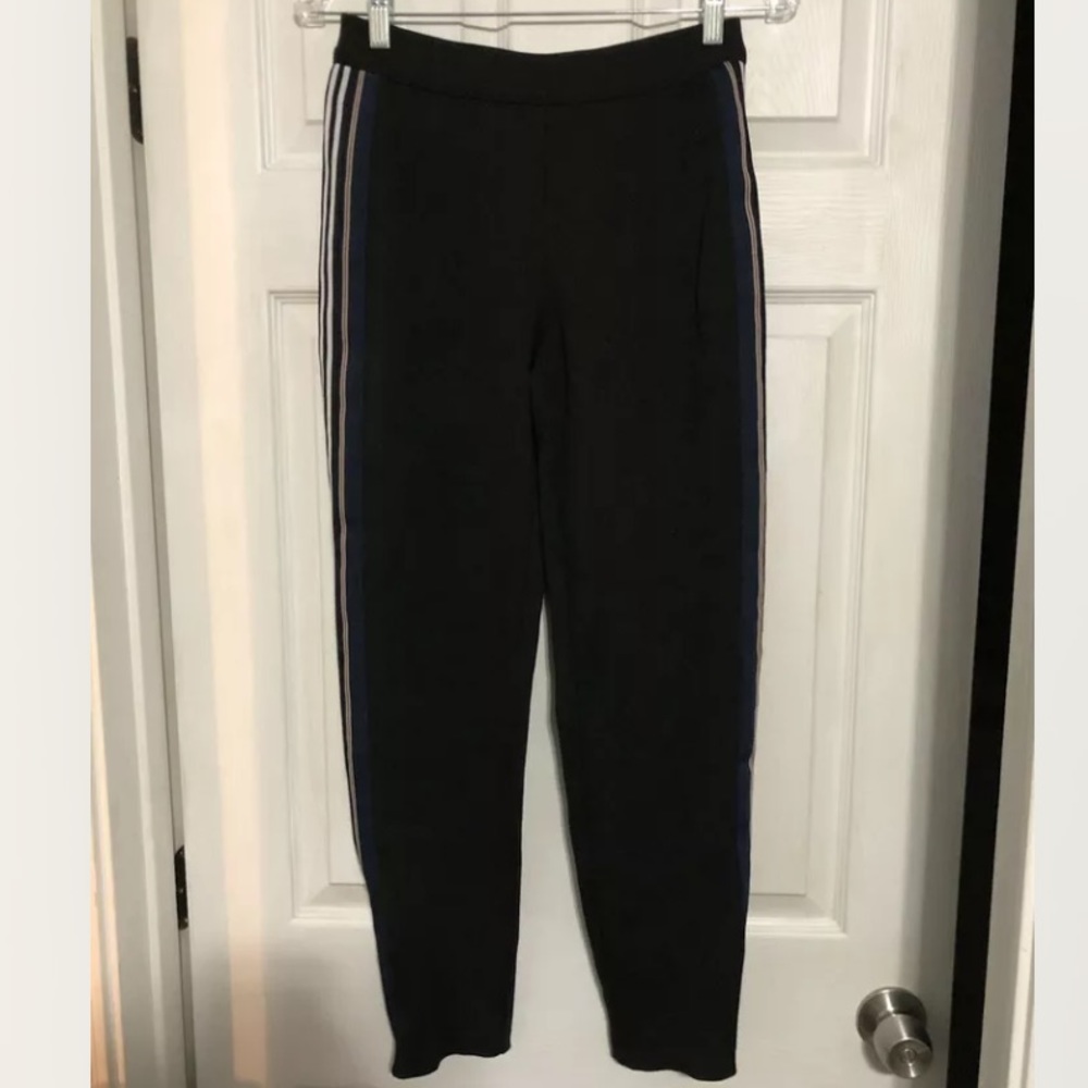 Max Studio Womens Black Pants Size XS Striped